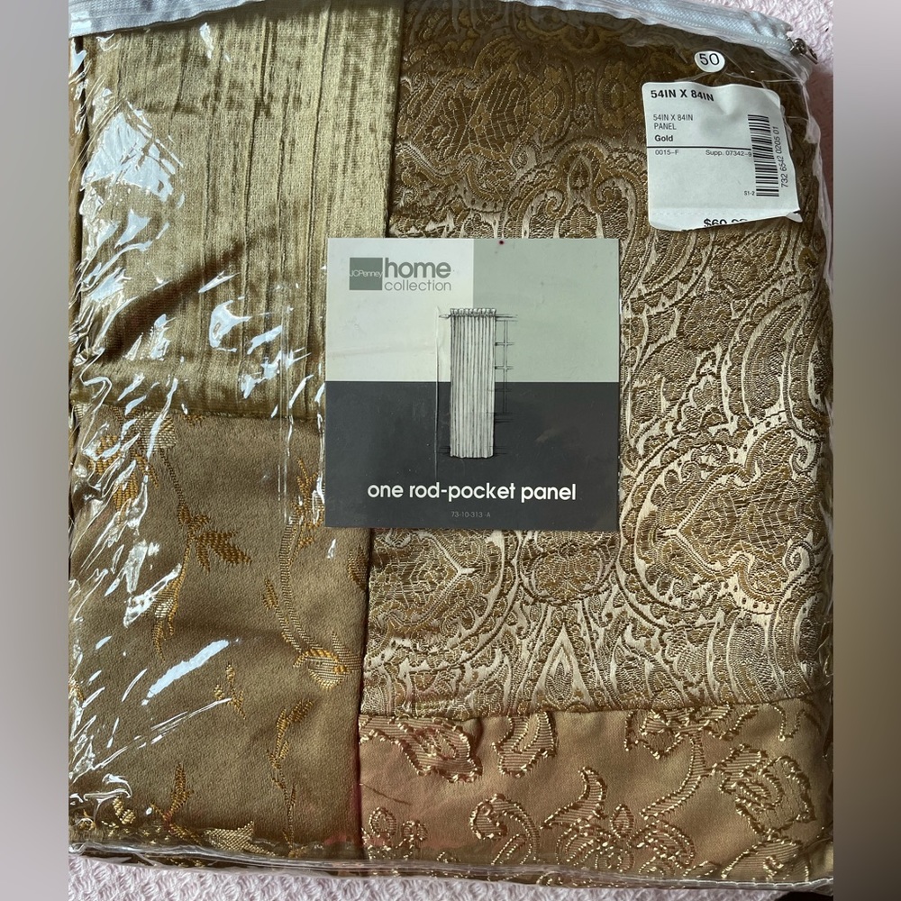 JC Penney Home Collection gold curtain.